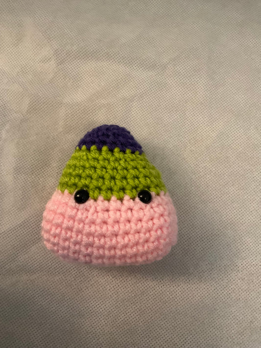 Amigurumi candy corn with eyes