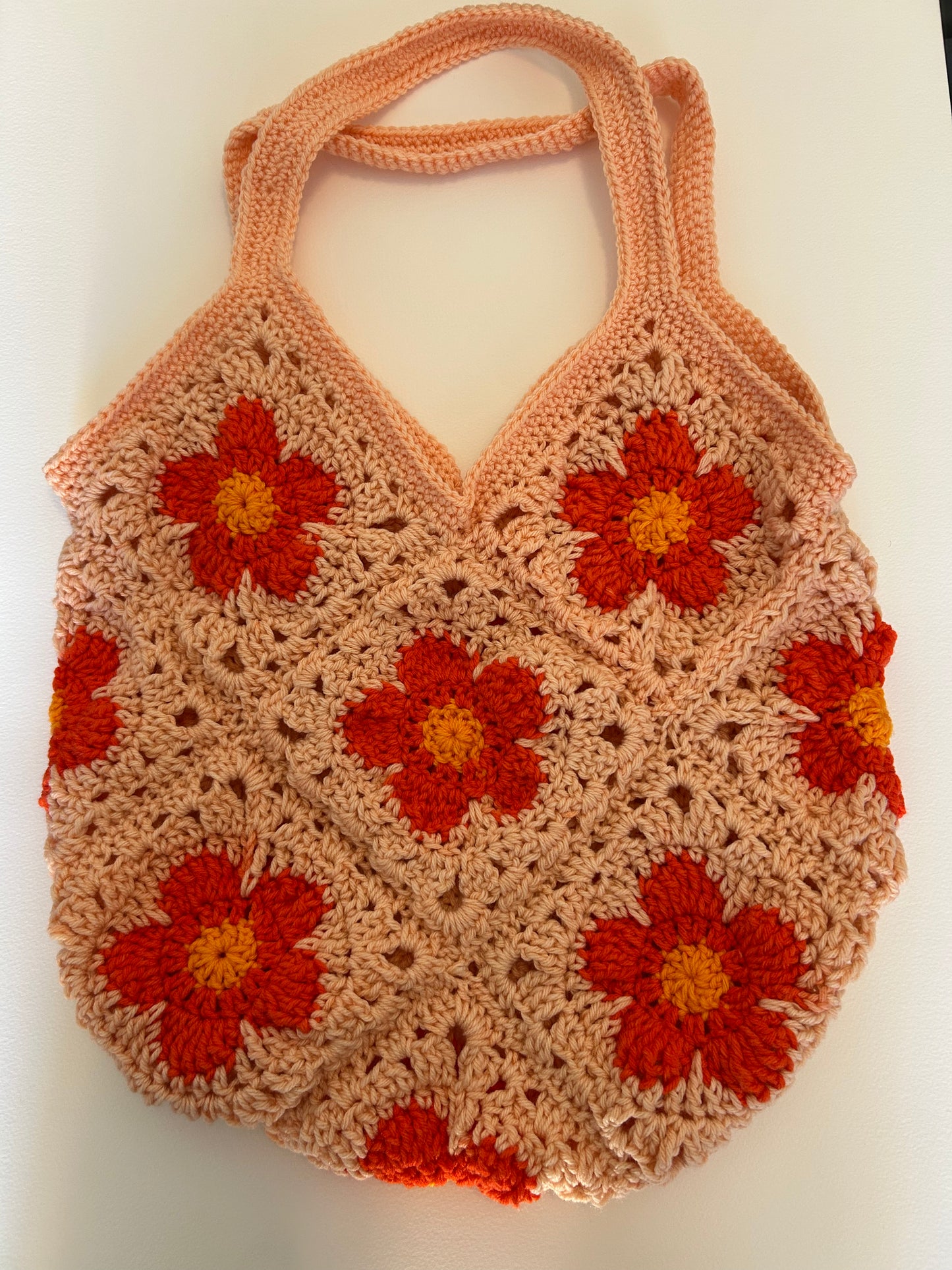 Large flower tote bag