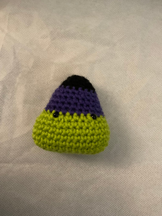 Amigurumi candy corn with eyes