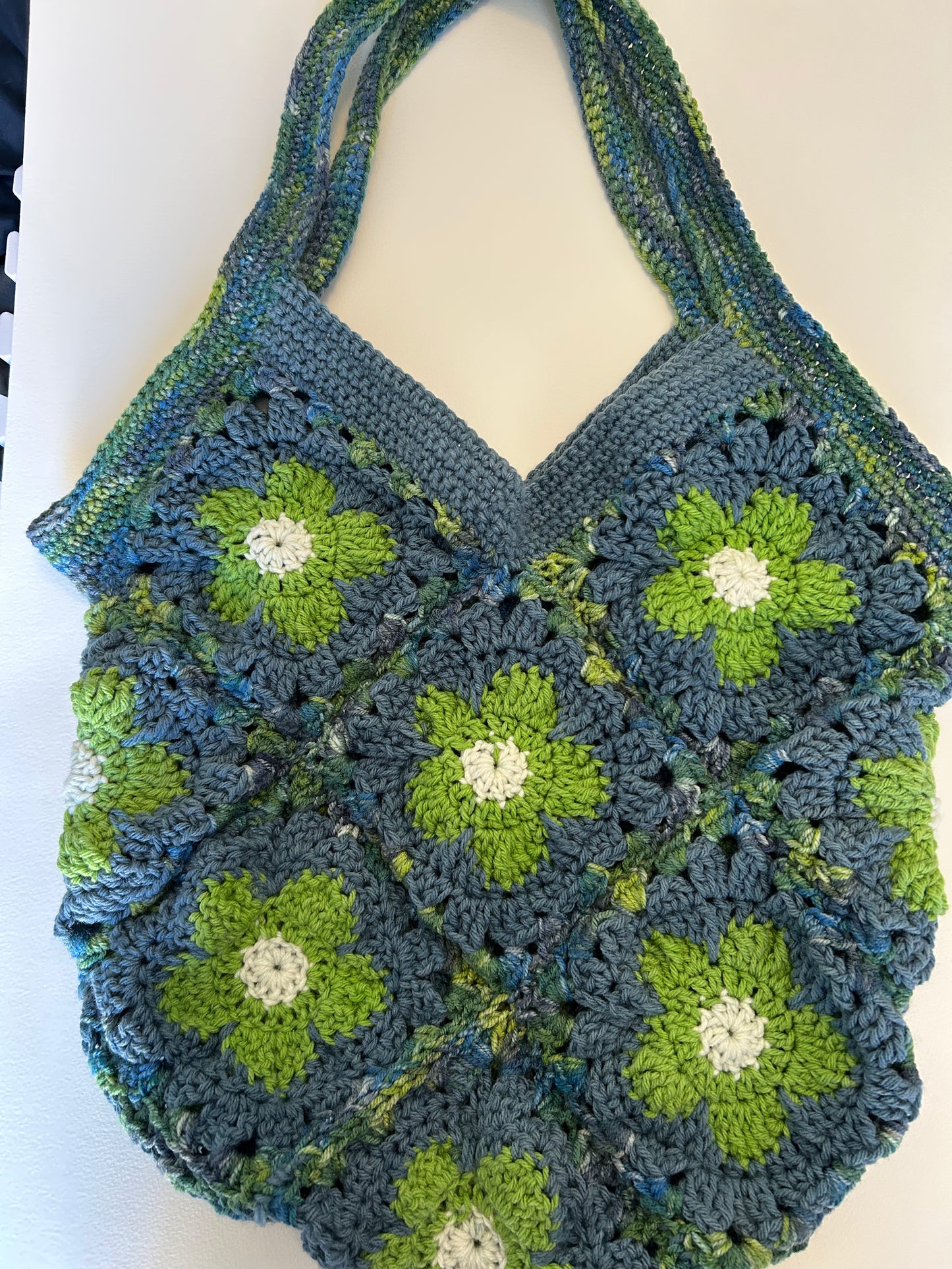 Large flower tote bag