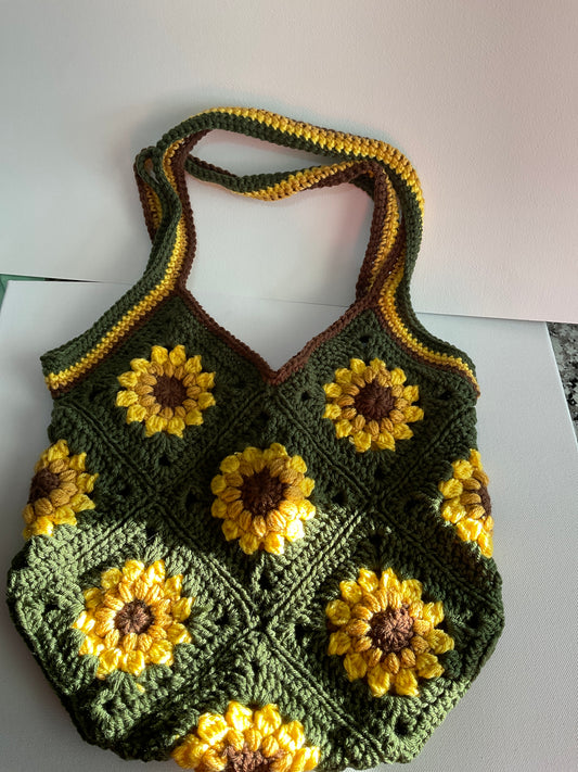 Large flower tote bag